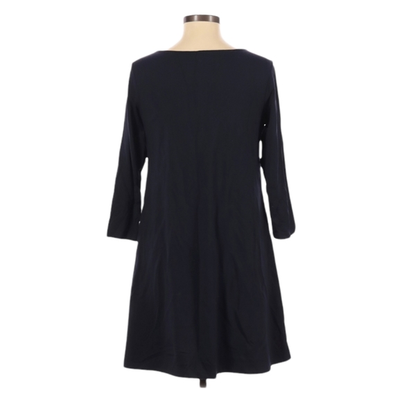 Susana Monaco Black Dress Size M Scoop Neck 3/4 Sleeve Knee Length Stretch - Picture 2 of 6